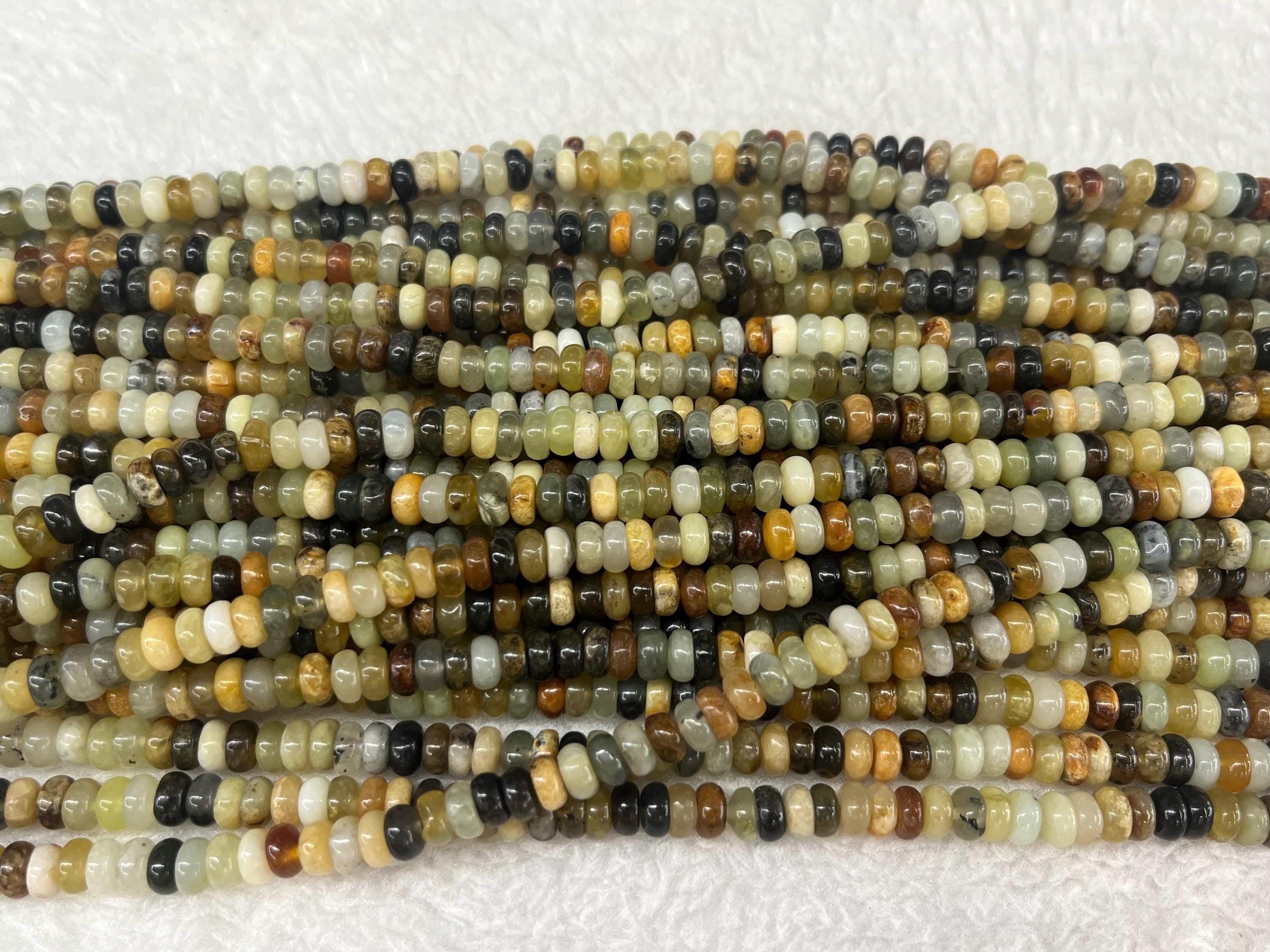 Flower Jade 6mm-10mm Nuggets Rondelle Genuine Green Gemstone Loose Beads 15 Inch Jewelry Supply Bracelet Necklace Material Wholesale