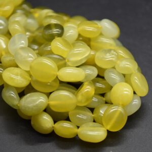 Lemon Jade Pebble Nugget Beads - 7mm - 10mm - 15" Strand