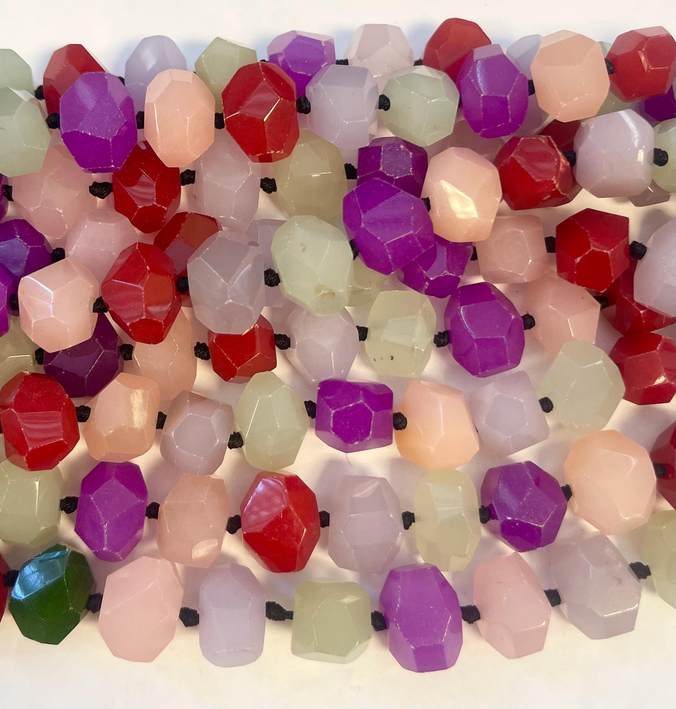 Muilt Jade 16x12x11mm Faceted Nugget Gemstone Bead~ -15.5 Inch Strand-