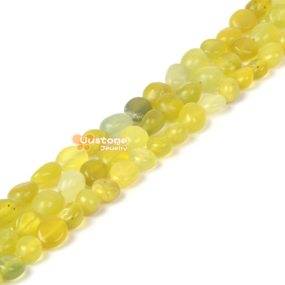 Natual Olive Jade Chips Loose Gemstone Beads 16"