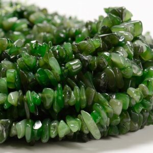 Natural Canadian Nephrite Jade Gemstone Pebble Nugget Chip 8-10mm Loose Beads (d599)