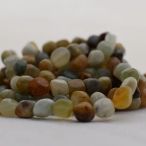 Old Jade Gemstone Pebble Tumblestone Nugget Beads - 7mm - 10mm - 15" Strand