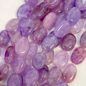 Purple Jade 18X14x6mm Flat Nugget Gemstone Bead -- 15.5 inch strand