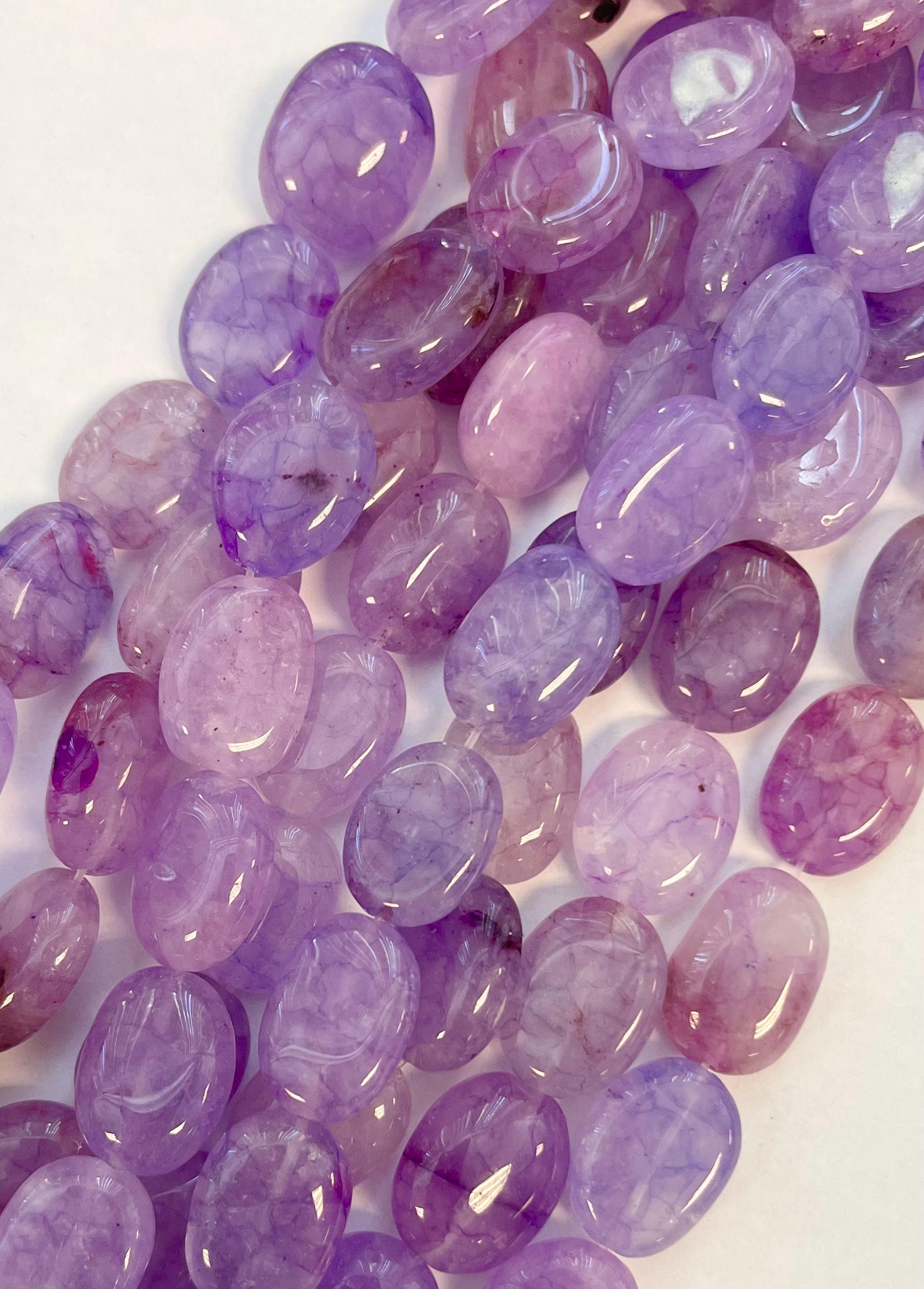 Purple Jade 18x14x6mm Flat Nugget Gemstone Bead -- 15.5 Inch Strand Purple Jade 18x14x6mm Flat Nugget Gemstone Bead -- 15.5 Inch Strand