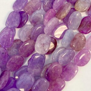Purple Jade (20-25)x18x6mm Flat Nugget Gemstone Bead -- 15.5 inch strand