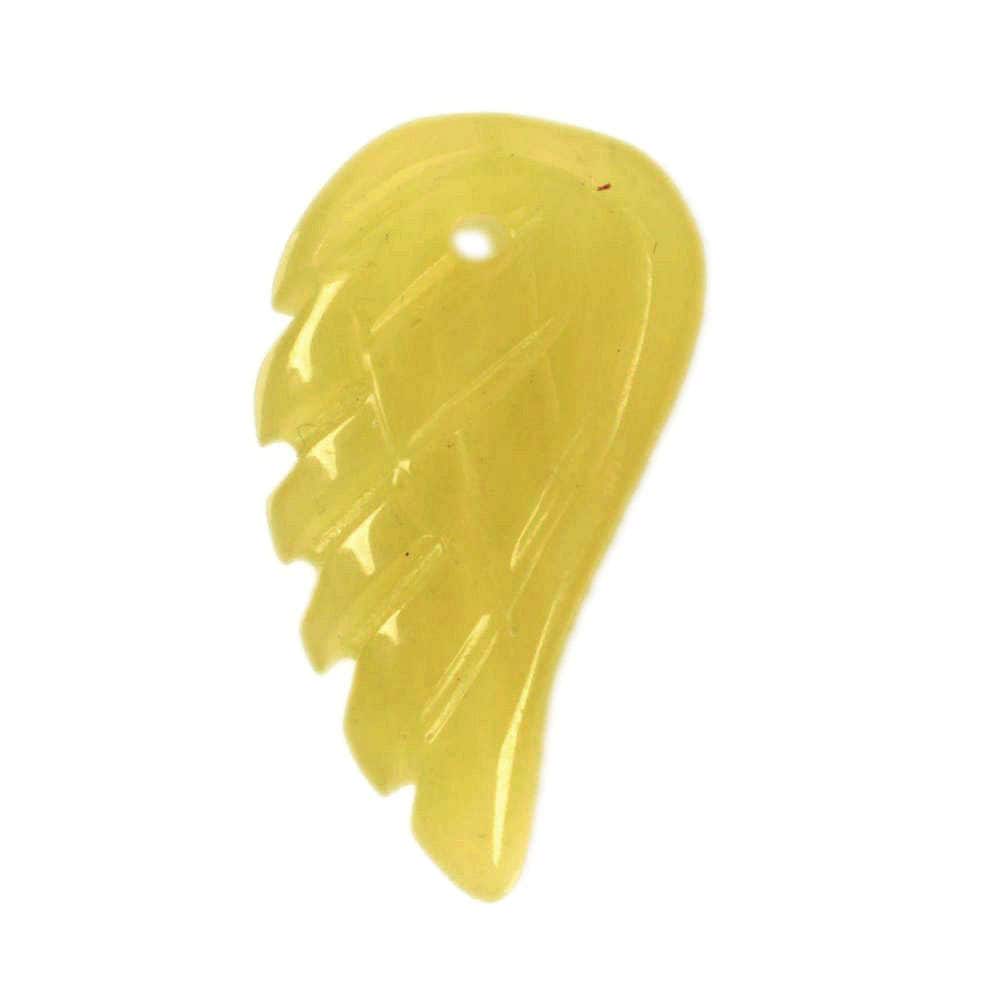 18mm Carved Olive Jade Angel Wing Earrings Loose Bead (both Sides Carved)