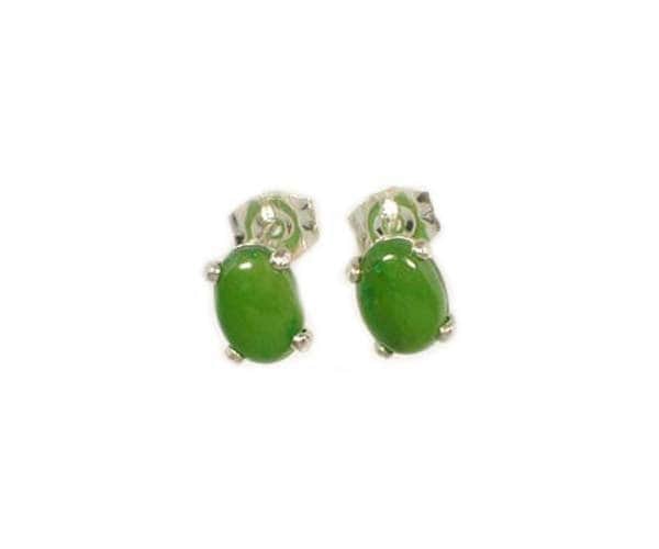 Jade Earrings Antique Gemstone Jade Studs 19th Century Jadeite Gemstone Neolithic Stone Age Jade Cabochon Swiss Alps Nephrite Earrings 61506