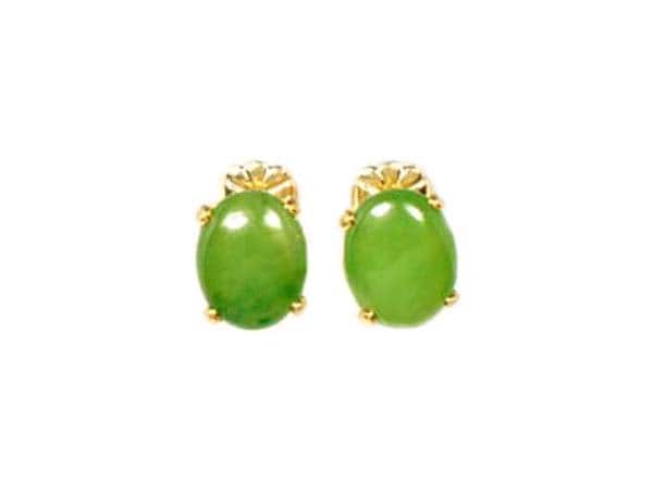 Gorgeous Jade Earrings Elixir Of Immortality Amulet Antique Gemstone Jade Cabochon Ancient Mythical Moon Hare 19th Century Gem #61747
