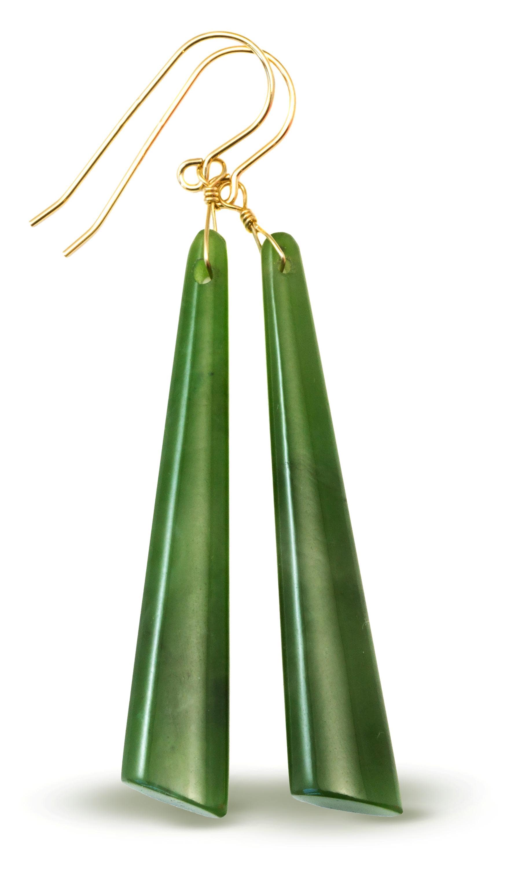 Green Jade Earrings Natural Nephrite Smooth Long Skinny 14k Solid Gold Or Filled Or Sterling Silver Simple Contemporary Thin Drops Long 2.7"