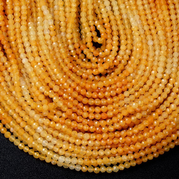 4mm Yellow Burma Jade Gemstone Grade Aaa Micro Faceted Round Beads 15.5 Inch Full Strand Bulk Lot 1,2,6,12 And 50 (80009385-p29)