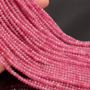 4x3mm Candy Pink Jade Gemstone Faceted Rondelle Loose Beads 15 inch Full Strand LOT 1,2,6,12 and 50 (90182852-782)