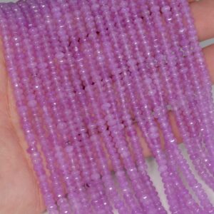 4x3mm Violet Jade Gemstone Purple Faceted Rondelle Loose Beads 15 inch Full Strand LOT 1,2,6,12 and 50 (90182855-782)