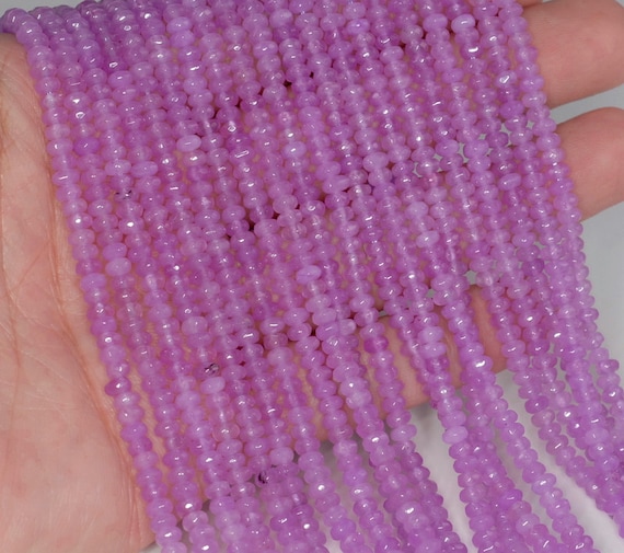 4x3mm Violet Jade Gemstone Purple Faceted Rondelle Loose Beads 15 Inch Full Strand Lot 1,2,6,12 And 50 (90182855-782) 4x3mm Violet Jade Gemstone Purple Faceted Rondelle Loose Beads 15 Inch Full Strand Lot 1,2,6,12 And 50 (90182855-782)