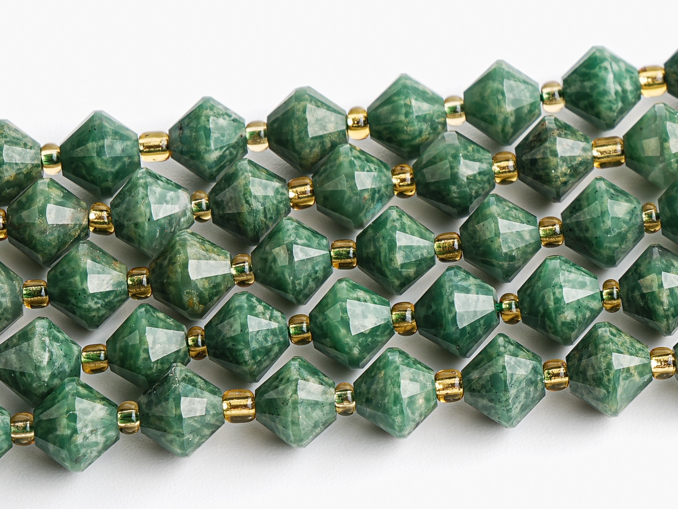 8mm Green Africa Jade Beads Grade Aa Genuine Natural Gemstone Bicone Faceted Loose Beads 15"/7.5" Bulk Lot Options