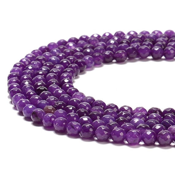 Amethyst Purple Jade Gemstone Faceted Round 8mm Loose Beads Bulk Lot 1,2,6,12 And 50 (d631)