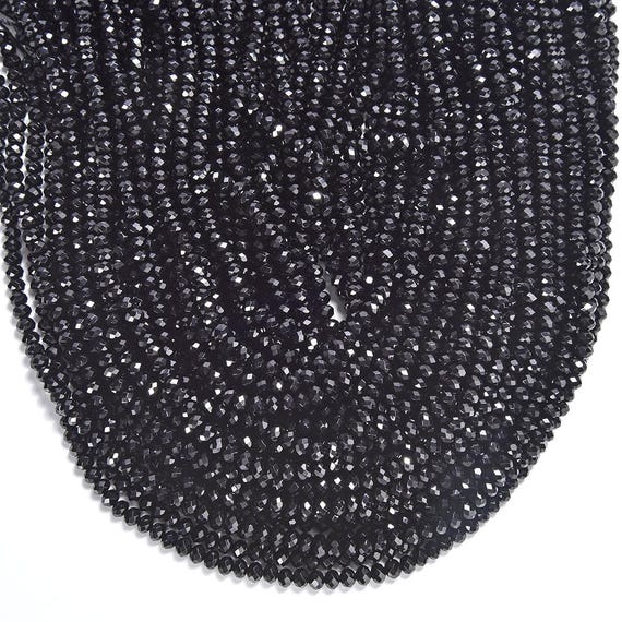 Black Jade Gemstone Micro Faceted Rondelle 3x2mm 4x3mm Loose Beads 13.5 Inch Full Strand Bulk Lot 1,2,6,12 And 50 (p108) Black Jade Gemstone Micro Faceted Rondelle 3x2mm 4x3mm Loose Beads 13.5 Inch Full Strand Bulk Lot 1,2,6,12 And 50 (p108)