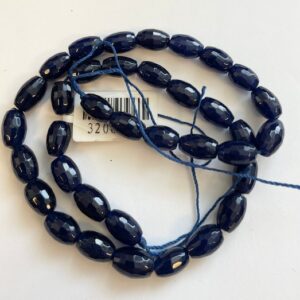Blue Jade 10x7mm Faceted Oval Gemstone Bead--15.5 inch strand
