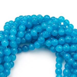 Blue- JADE Faceted Round -Full Strand 15.5 inch Strand, 4mm, 6mm, 8mm, 12mm, or 14mm Beads-Full Strand 15.5 inch Strand