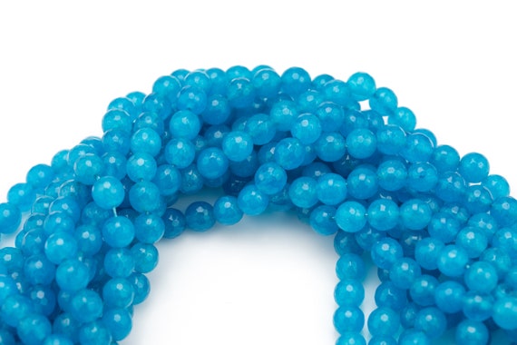 Blue- Jade Faceted Round -full Strand 15.5 Inch Strand, 4mm, 6mm, 8mm, 12mm, Or 14mm Beads-full Strand 15.5 Inch Strand