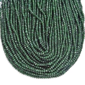 Emerald Green Jade Gemstone Faceted Rondelle 3x2mm 4x3mm Loose Beads 13.5 Inch Full Strand Bulk Lot 1,2,6,12 And 50 (p107)