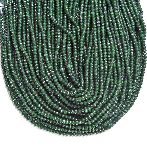 Emerald Green Jade Gemstone Faceted Rondelle 3x2mm 4x3mm Loose Beads 13.5 Inch Full Strand Bulk Lot 1,2,6,12 And 50 (p107) Emerald Green Jade Gemstone Faceted Rondelle 3x2mm 4x3mm Loose Beads 13.5 Inch Full Strand Bulk Lot 1,2,6,12 And 50 (p107)