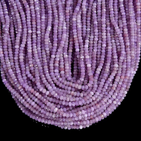 Lavender Jade Gemstone 4x3mm Faceted Rondelle Beads 13.5 Inch Full Strand Bulk Lot 1,2,6,12 And 50 (80019517-p108)