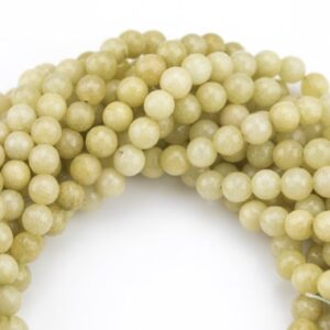 Light Olive Yellow Jade- Faceted Round 4mm 6mm 8mm 10mm 12mm - Single or Bulk - 15.5"