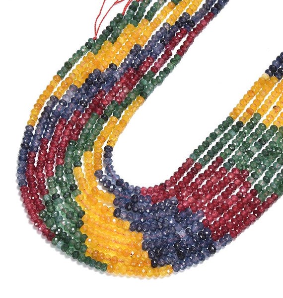 Mix Jade Gemstone Faceted Rondelle 3x2mm 4x3mm Loose Beads 13.5 Inch Full Strand Bulk Lot 1,2,6,12 And 50 (p107)
