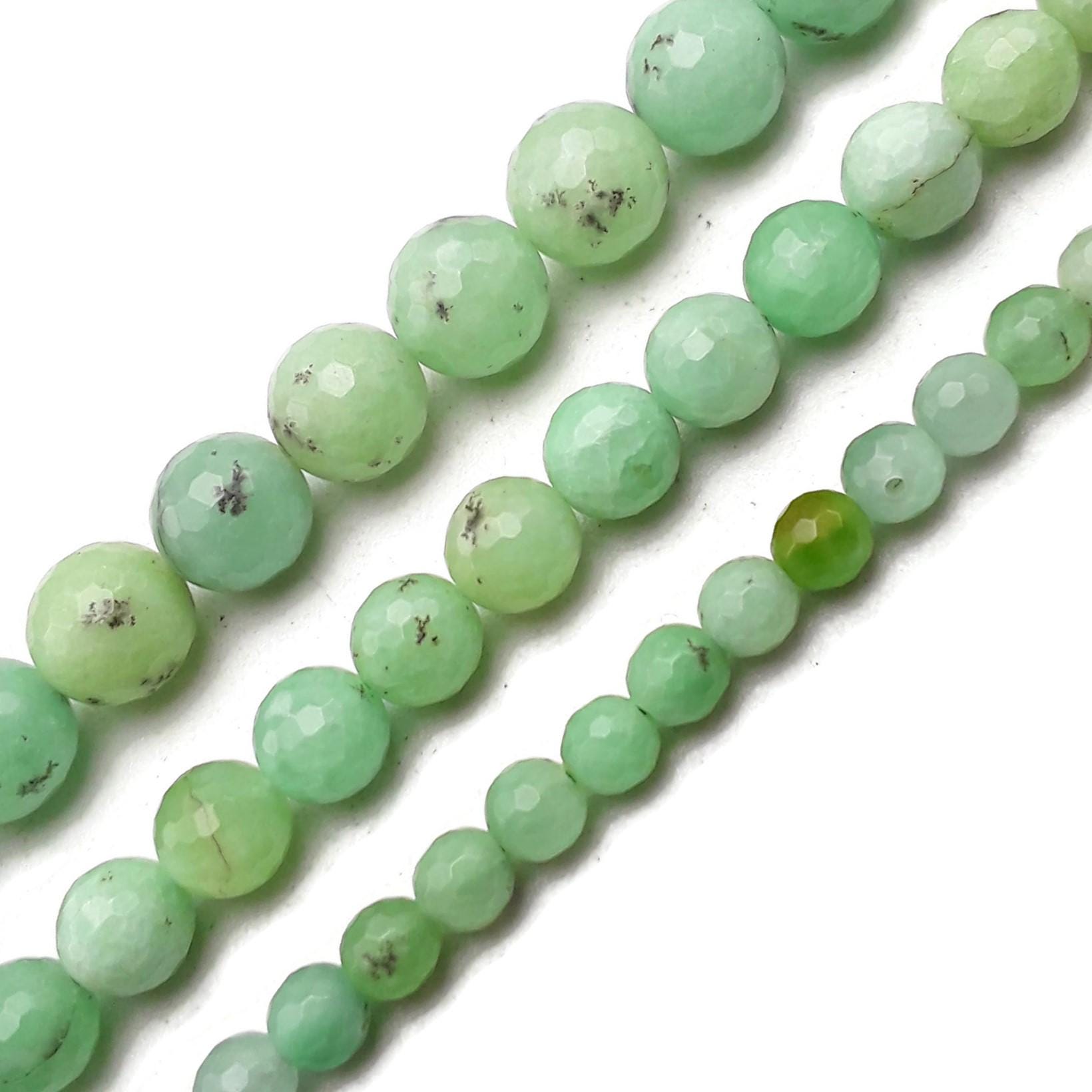 Natural Green Jadeite Jade Faceted Round Beads 4mm 6mm 8mm 10mm 12mm 15.5"strand
