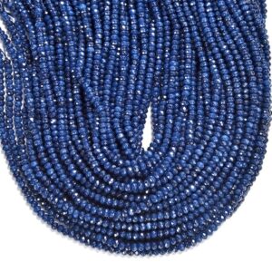 Navy Blue Jade Gemstone Faceted Rondelle 3X2MM 4X3MM Loose Beads 13.5 inch Full Strand BULK LOT 1,2,6,12 and 50 (P107)