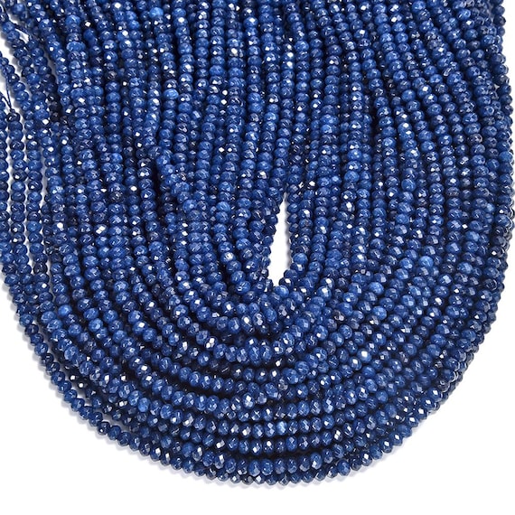 Navy Blue Jade Gemstone Faceted Rondelle 3x2mm 4x3mm Loose Beads 13.5 Inch Full Strand Bulk Lot 1,2,6,12 And 50 (p107)