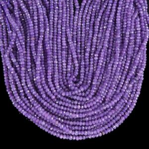 Purple Jade Gemstone 4X3MM Faceted Rondelle Beads 13.5 inch Full Strand BULK LOT 1,2,6,12 and 50 (80019521-P108)