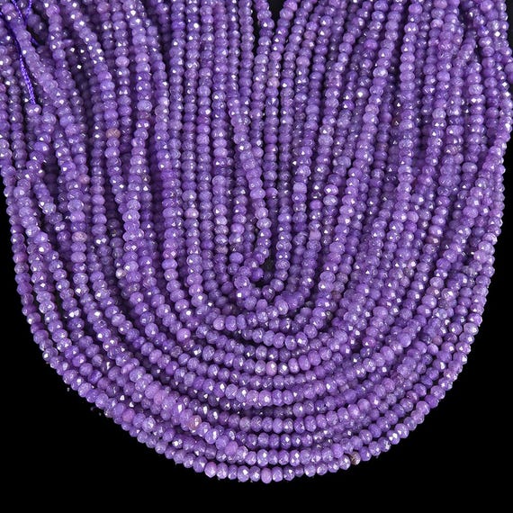 Purple Jade Gemstone 4x3mm Faceted Rondelle Beads 13.5 Inch Full Strand Bulk Lot 1,2,6,12 And 50 (80019521-p108) Purple Jade Gemstone 4x3mm Faceted Rondelle Beads 13.5 Inch Full Strand Bulk Lot 1,2,6,12 And 50 (80019521-p108)