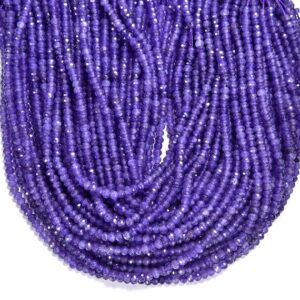 Purple Jade Gemstone Faceted Rondelle 3X2MM 4X3MM Loose Beads 13.5 inch Full Strand BULK LOT 1,2,6,12 and 50 (P107)