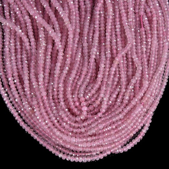 Rose Pink Jade Gemstone Faceted Rondelle 3x2mm 4x3mm Loose Beads 13.5 Inch Full Strand Bulk Lot 1,2,6,12 And 50 (p108) Rose Pink Jade Gemstone Faceted Rondelle 3x2mm 4x3mm Loose Beads 13.5 Inch Full Strand Bulk Lot 1,2,6,12 And 50 (p108)