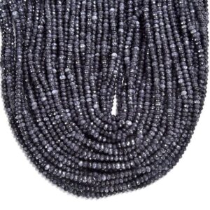 Silver Gray Jade Gemstone 4X3MM Faceted Rondelle Beads 14.5 inch Full Strand BULK LOT 1,2,6,12 and 50 (80019534-P109)