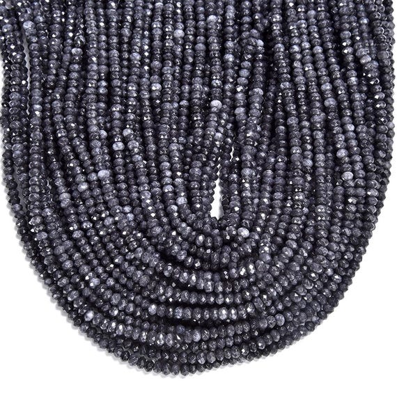 Silver Gray Jade Gemstone 4x3mm Faceted Rondelle Beads 14.5 Inch Full Strand Bulk Lot 1,2,6,12 And 50 (80019534-p109)