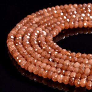 Tangerine Jade Gemstone 4X3MM Faceted Rondelle Beads 13.5 inch Full Strand BULK LOT 1,2,6,12 and 50 (80019518-P108)