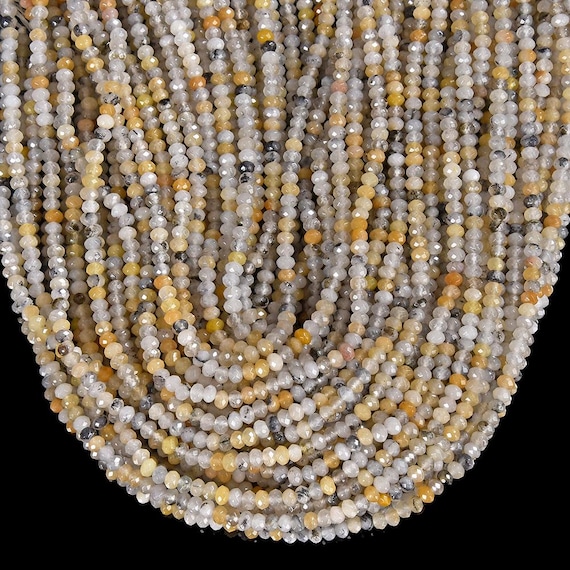 Yellow Gray Jade Gemstone 4x3mm Faceted Rondelle Beads 13.5 Inch Full Strand Bulk Lot 1,2,6,12 And 50 (80019528-p109) Yellow Gray Jade Gemstone 4x3mm Faceted Rondelle Beads 13.5 Inch Full Strand Bulk Lot 1,2,6,12 And 50 (80019528-p109)