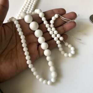 6mm To 13mm White Jade Round Beads Jade Smooth Round Beads 18 Inch Strand Jade Necklace, Jade Jewelry Gds1785