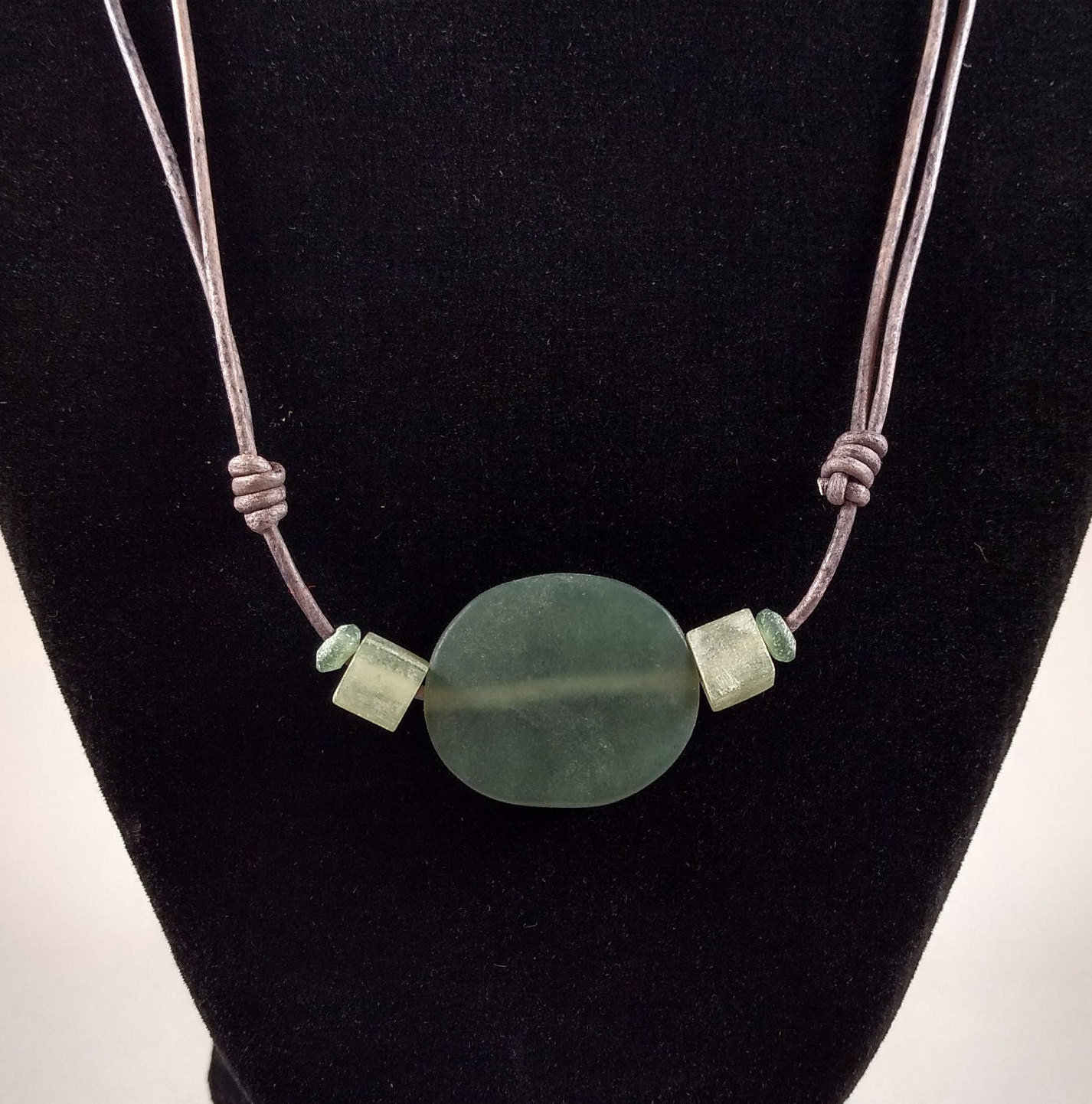 Jade Adjustable Leather Necklace Handmade By Chris Hay Jade Adjustable Leather Necklace Handmade By Chris Hay