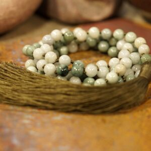 African Jadeite Mala • African Jade Necklace • 108+1 • •african Jade Tasseled Necklace • 8mm • Hand-knotted Mala Beads • 4500