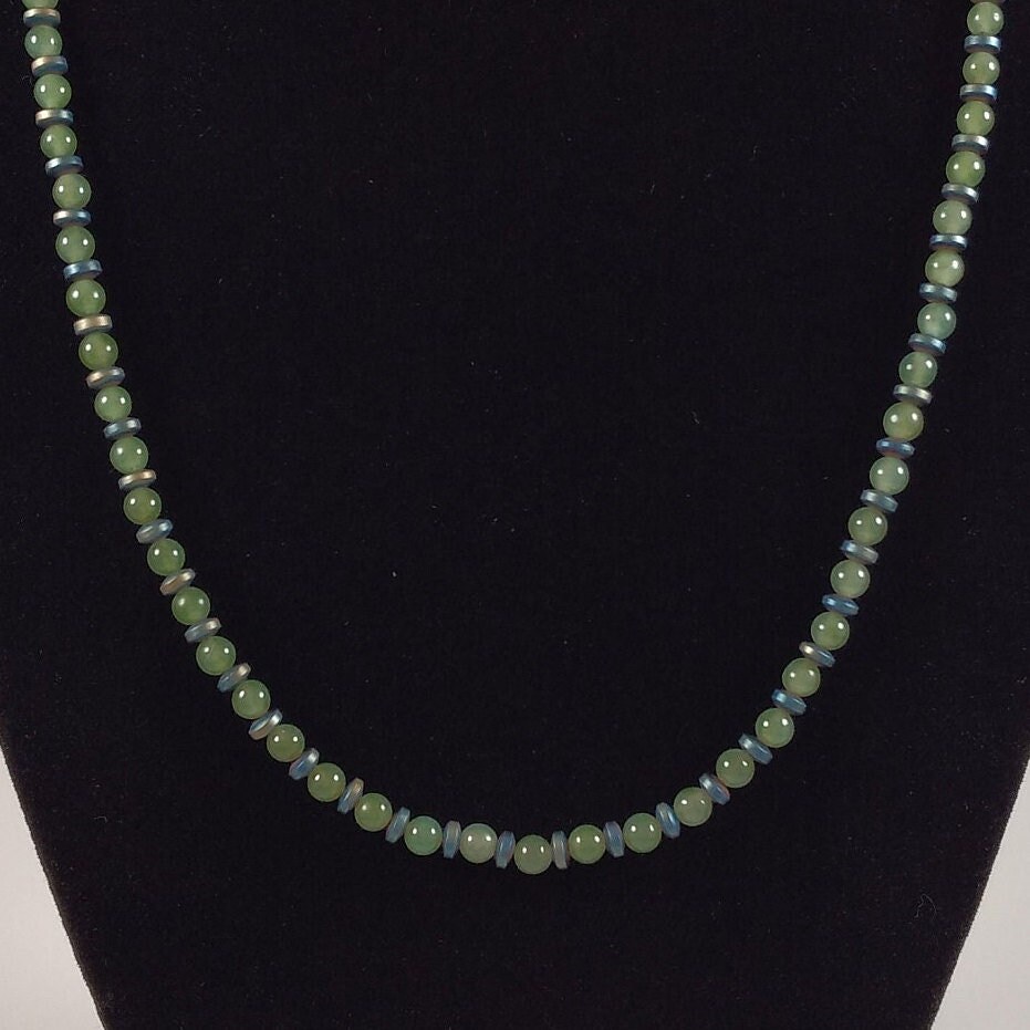 Jade And Sterling Silver Necklace Handmade By Chris Hay