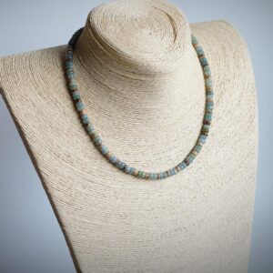 Blue Water Jade Guatemalan Jadeite Coconut Shell Heishi Beaded Handmade 6mm Necklace Only