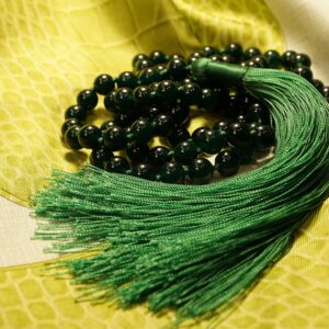 Dark Green Jade Mala • Jade Mala Necklace • Green Jade Necklace • Knotted Mala Beads • Jade Necklace • High Quality Dyed Jade • 8mm • 2123
