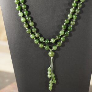 Green Jade Mala • Nephrite Jade Mala Necklace • 6mm • 8mm • 10mm • Canadian Jade Jewelry • Wisdom Stone • Heart Chakra • 108+1 • Ag4908