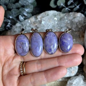 Lavender Jade Necklace, .925 Sterling Silver
