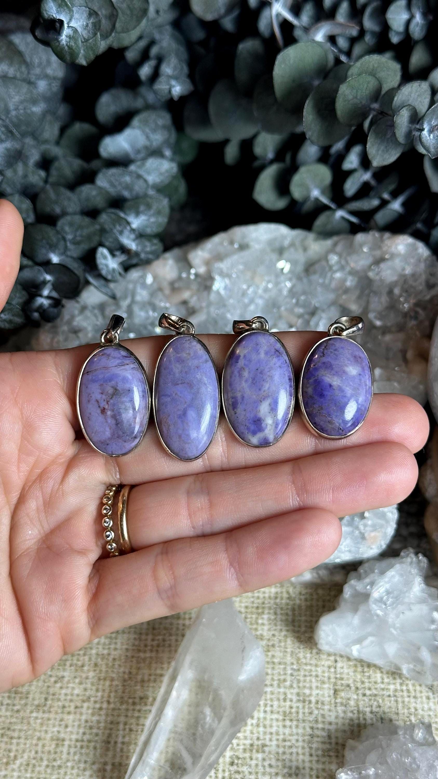 Lavender Jade Necklace, .925 Sterling Silver Lavender Jade Necklace, .925 Sterling Silver