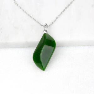 Leaf Green Necklace, Nephrite Jade, Jade Green Jewelry, Good Luck Necklace, Long Boho Necklace, Green Jade Necklace, Green Jade Jewelry