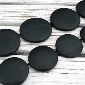 Matte Black Jade Round Dics Beads 31-47mm (etb01497) Unique Jewelry/vintage Jewelry/gemstone Necklace